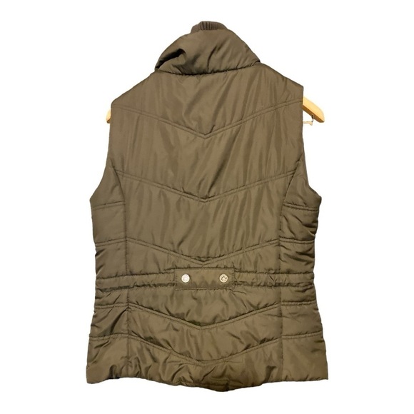 Calvin Klein Women's Small Sleeveless Puffer Jacket Green Full Zip 2 Pocket - Picture 3 of 10